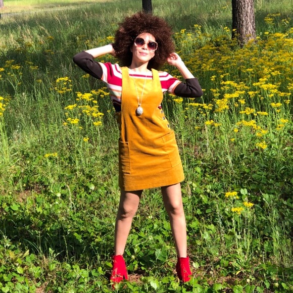 MUSTARD CORDUROY DRESS - Picture 4 of 4